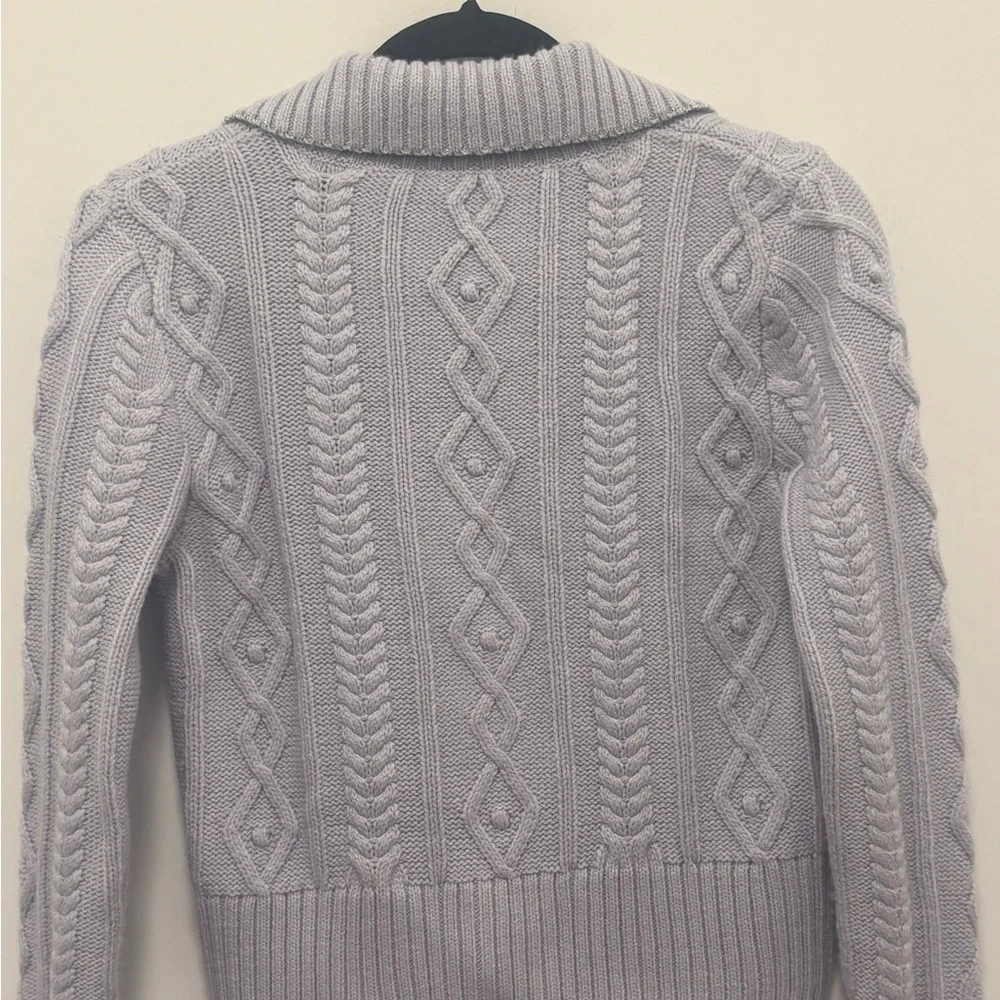 Zara Womens Medium Cable Lilac Silver Thread Cropped Cardigan - Picture 5 of 6